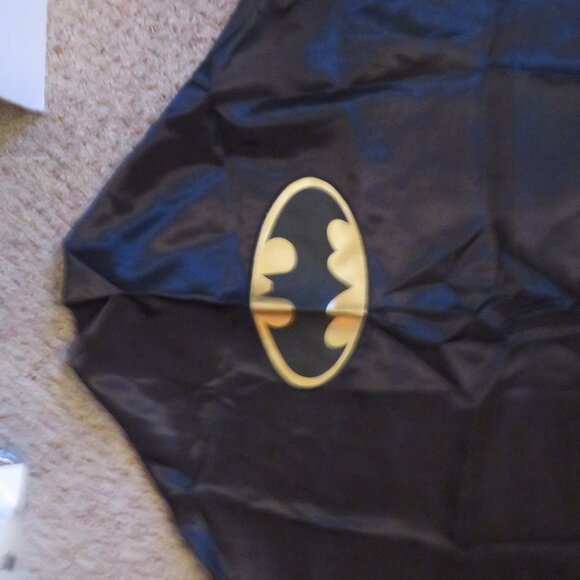Batman Batgirl cape Black with Gold Logo Halloween Costume for Kids and Adults - Picture 2 of 4